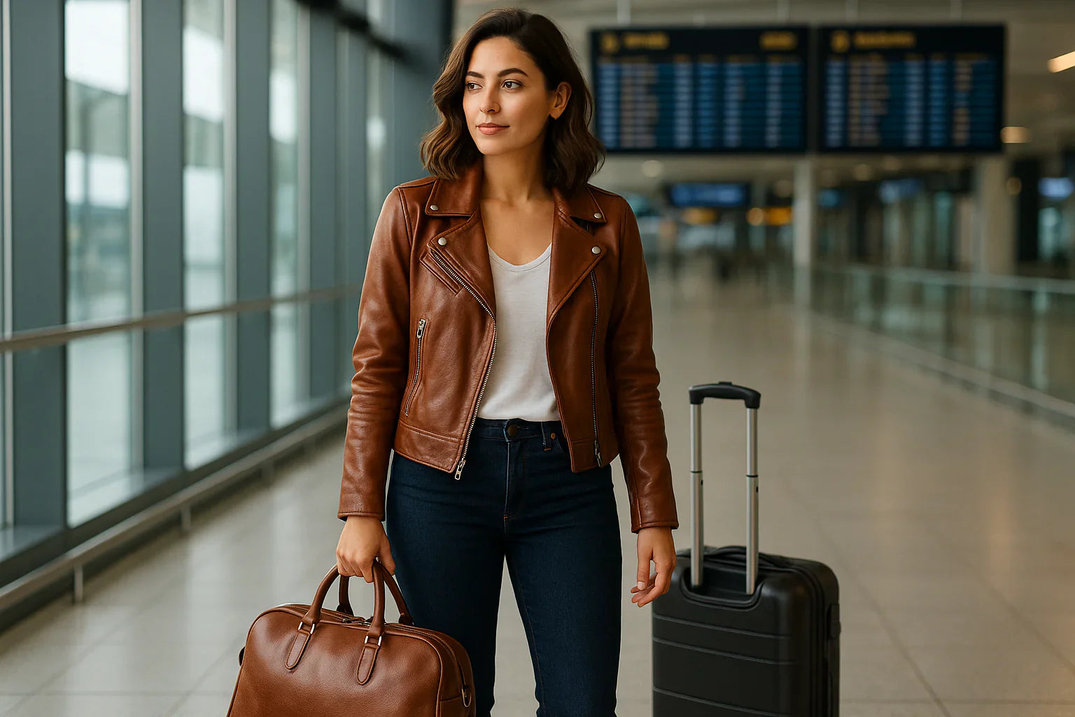 Airport Style with Women’s Leather Jackets